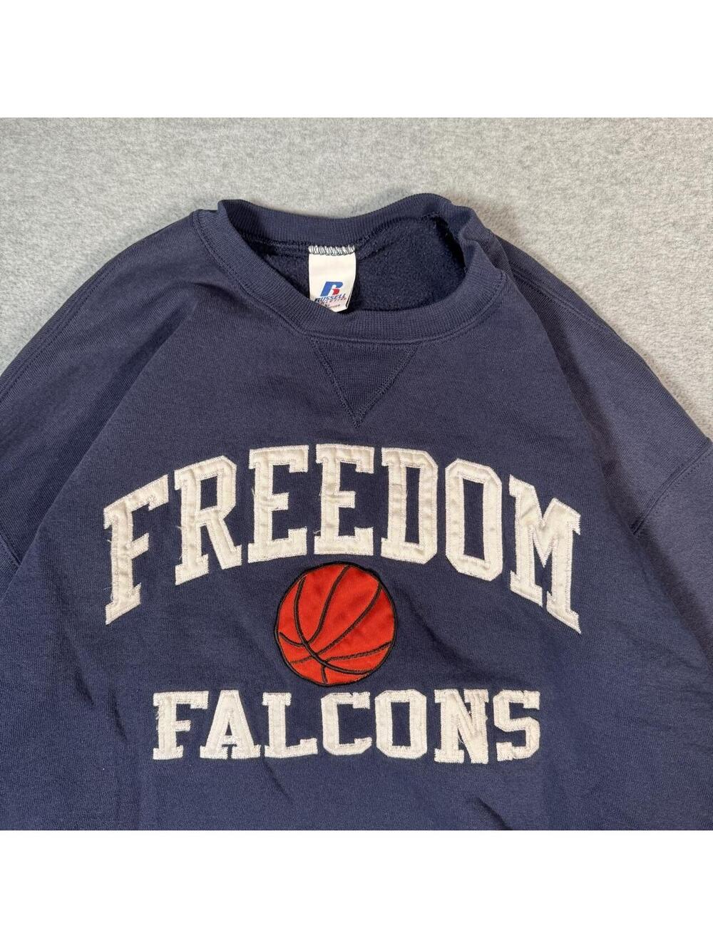 Y2K freedom falcons navy basketball crewneck